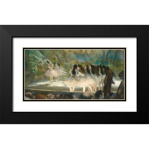 Ballet at the Paris Opera Black Modern Wood Framed Art Print with Double Matting by Degas, Edgar