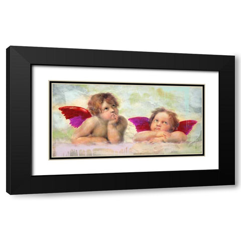 Raphaels Putti 2.0 Black Modern Wood Framed Art Print with Double Matting by Chestier, Eric