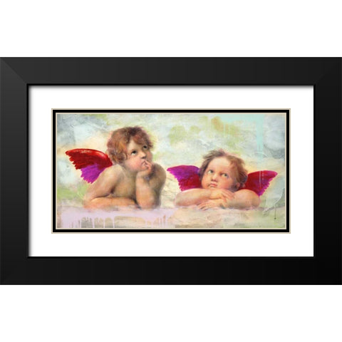 Raphaels Putti 2.0 Black Modern Wood Framed Art Print with Double Matting by Chestier, Eric