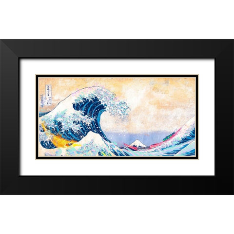 Hokusais Wave 2.0 (detail) Black Modern Wood Framed Art Print with Double Matting by Chestier, Eric