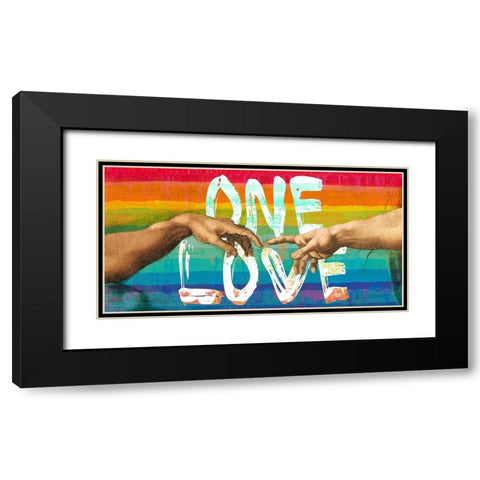 One Love Black Modern Wood Framed Art Print with Double Matting by Chestier, Eric