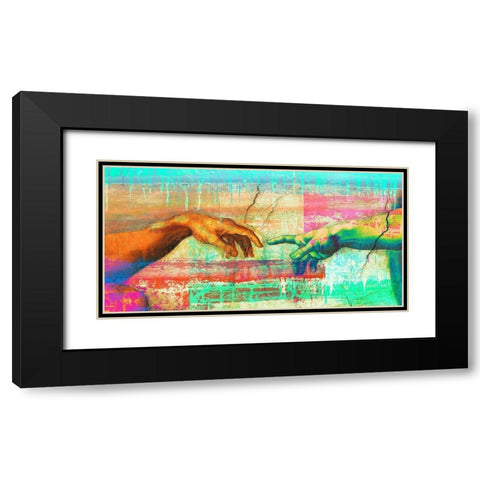 Michelangelos Creation of Adam 2.0 - detail Black Modern Wood Framed Art Print with Double Matting by Chestier, Eric