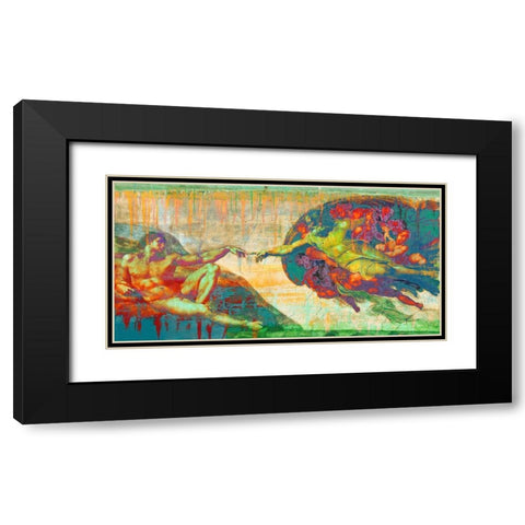Creation of Adam 2.0 Black Modern Wood Framed Art Print with Double Matting by Chestier, Eric