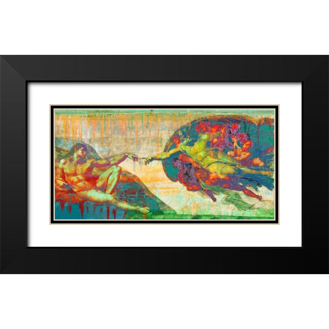 Creation of Adam 2.0 Black Modern Wood Framed Art Print with Double Matting by Chestier, Eric