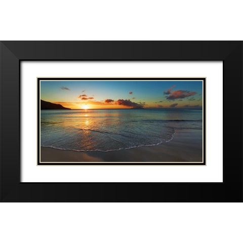 Baie Beau Vallon, Seychelles Black Modern Wood Framed Art Print with Double Matting by Krahmer, Frank