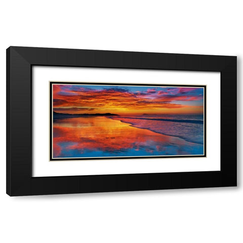 Sunset, North Island, New Zealand Black Modern Wood Framed Art Print with Double Matting by Krahmer, Frank