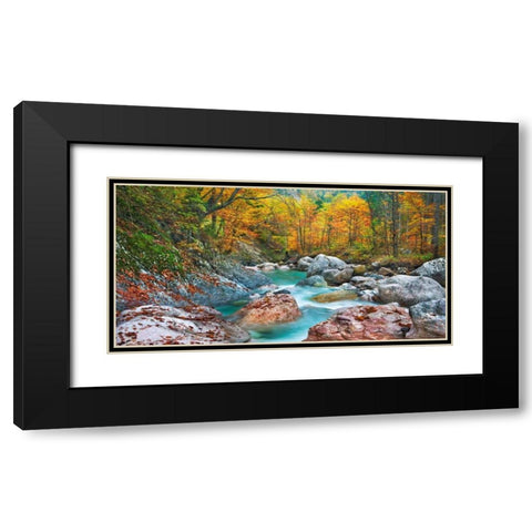 Mountain brook and rocks, Carinthia, Austria Black Modern Wood Framed Art Print with Double Matting by Krahmer, Frank