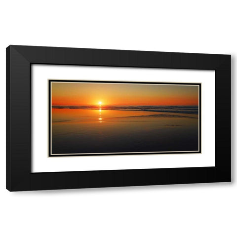Sunset impression, Taranaki, New Zealand Black Modern Wood Framed Art Print with Double Matting by Krahmer, Frank