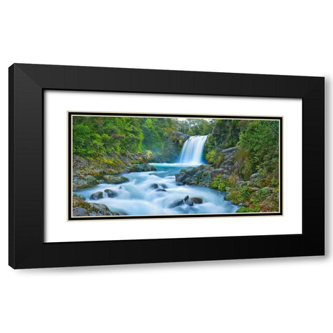 Tawhai Falls, New Zealand Black Modern Wood Framed Art Print with Double Matting by Frank, Krahmer