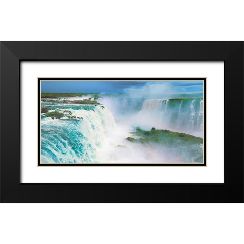 Iguazu Falls, Brazil Black Modern Wood Framed Art Print with Double Matting by Frank, Krahmer