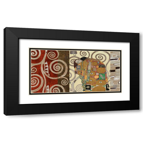 The Embrace-Pewter Black Modern Wood Framed Art Print with Double Matting by Klimt, Gustav
