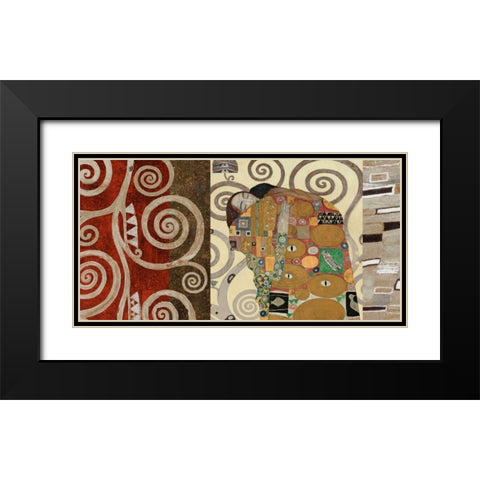 The Embrace-Pewter Black Modern Wood Framed Art Print with Double Matting by Klimt, Gustav