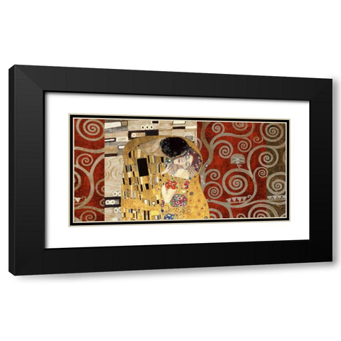The Kiss-Pewter Black Modern Wood Framed Art Print with Double Matting by Klimt, Gustav
