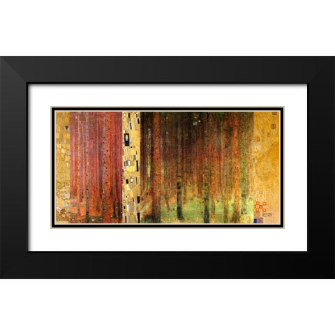 Forest I Black Modern Wood Framed Art Print with Double Matting by Klimt, Gustav