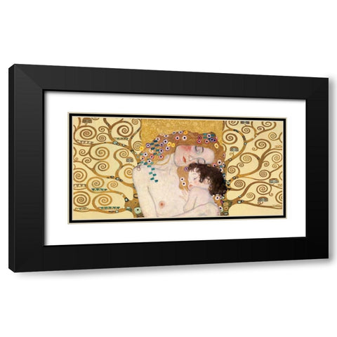 Motherhood I Black Modern Wood Framed Art Print with Double Matting by Klimt Patterns