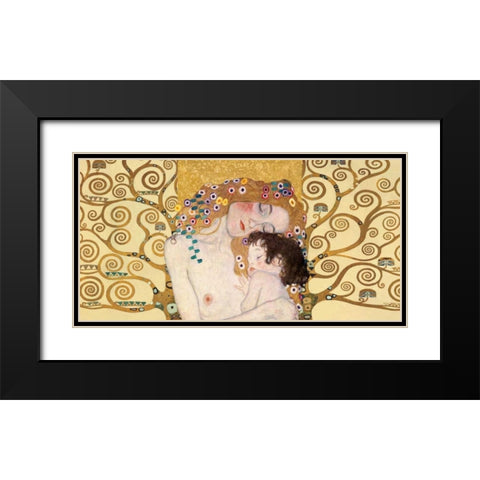 Motherhood I Black Modern Wood Framed Art Print with Double Matting by Klimt Patterns
