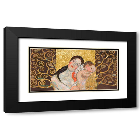 Motherhood II Black Modern Wood Framed Art Print with Double Matting by Klimt Patterns