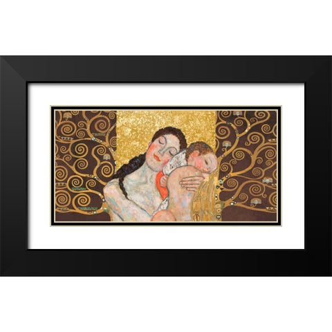 Motherhood II Black Modern Wood Framed Art Print with Double Matting by Klimt Patterns