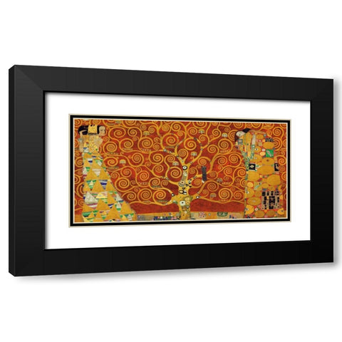 Tree of Life-Red Black Modern Wood Framed Art Print with Double Matting by Klimt, Gustav