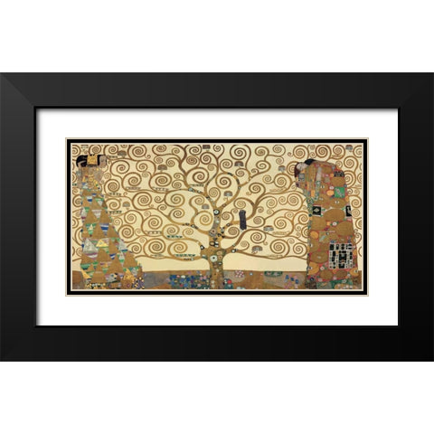 The Tree of Life Black Modern Wood Framed Art Print with Double Matting by Klimt, Gustav