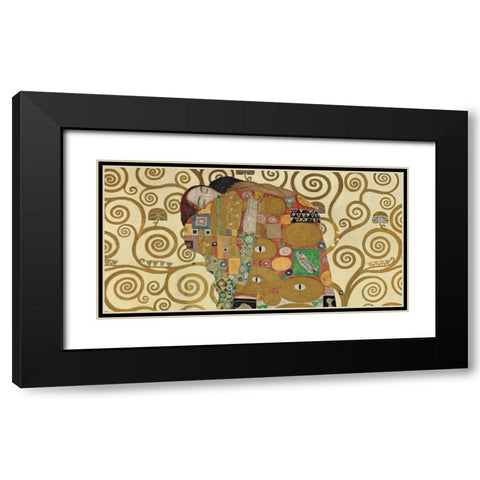 The Embrace Black Modern Wood Framed Art Print with Double Matting by Klimt, Gustav