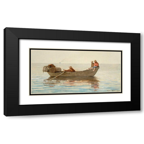 Three Boys in a Dory with Lobster Pots Black Modern Wood Framed Art Print with Double Matting by Homer, Winslow