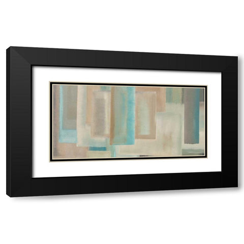 Aqua Black Modern Wood Framed Art Print with Double Matting by Corrado, Italo