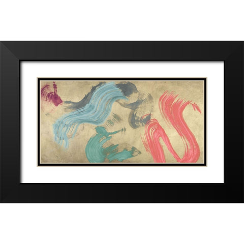 Waves of Relaxation Black Modern Wood Framed Art Print with Double Matting by Ikeda, Haru