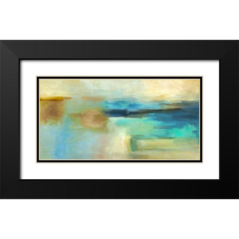 Blue n. 4 Black Modern Wood Framed Art Print with Double Matting by Demos, Jean-Luc