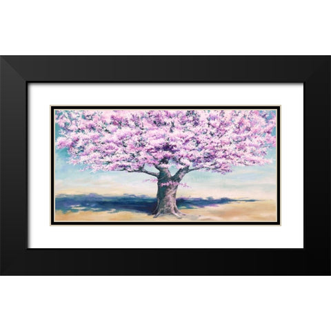 Peach Tree Black Modern Wood Framed Art Print with Double Matting by Eelder, Jan