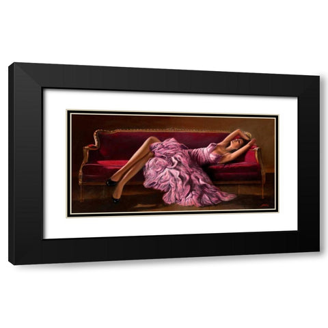 Jasmine Black Modern Wood Framed Art Print with Double Matting by Silver, John