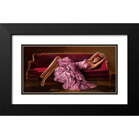 Jasmine Black Modern Wood Framed Art Print with Double Matting by Silver, John