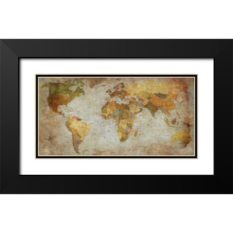 Anima Mundi Black Modern Wood Framed Art Print with Double Matting by Joannoo