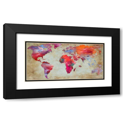 World in colors Black Modern Wood Framed Art Print with Double Matting by Joannoo