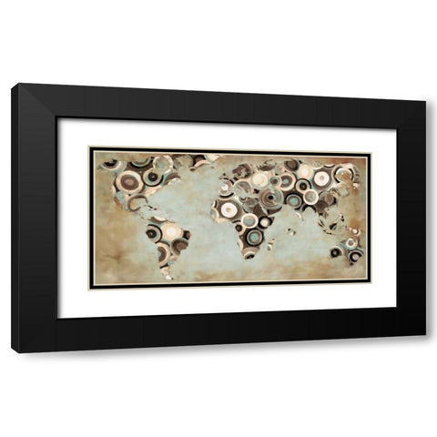 World in motion Black Modern Wood Framed Art Print with Double Matting by Joannoo