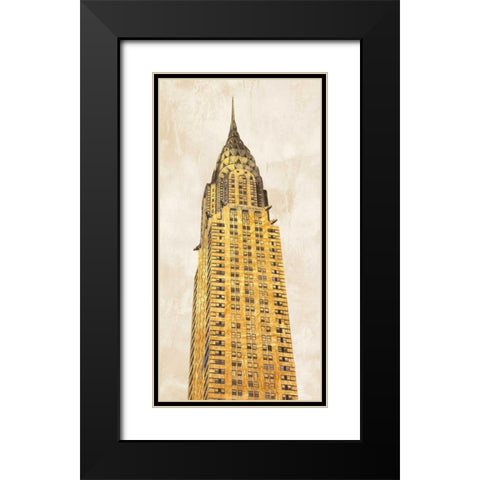 Gilded Skyscraper I Black Modern Wood Framed Art Print with Double Matting by Joannoo