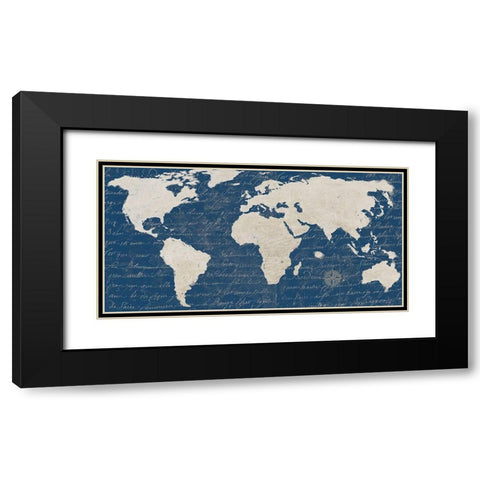 Geo blueprint special Black Modern Wood Framed Art Print with Double Matting by Joannoo