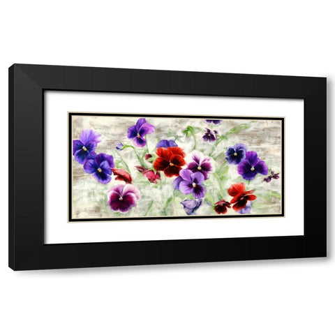Field of Pansies Black Modern Wood Framed Art Print with Double Matting by Thomlinson, Jenny