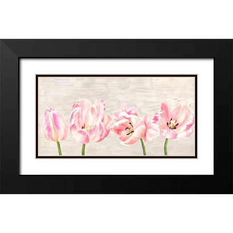 Classic Tulips Black Modern Wood Framed Art Print with Double Matting by Jenny, Thomlinson