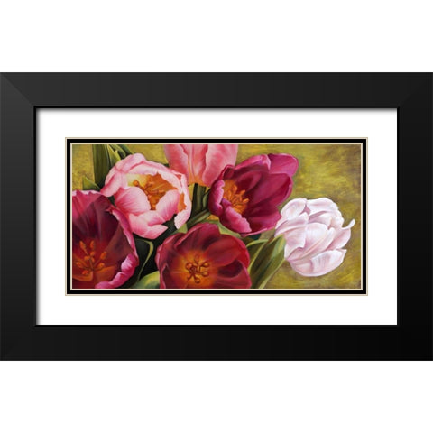 My Tulips Black Modern Wood Framed Art Print with Double Matting by Thomlinson, Jenny