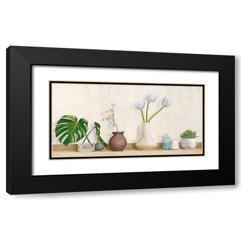 Minimalist floral setting Black Modern Wood Framed Art Print with Double Matting by Thomlison, Jenny