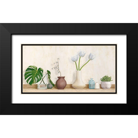 Minimalist floral setting Black Modern Wood Framed Art Print with Double Matting by Thomlison, Jenny
