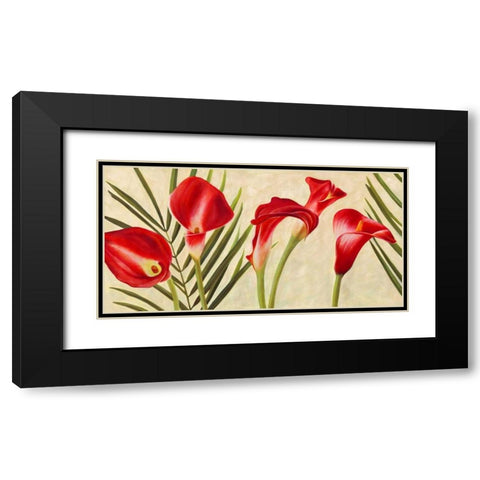 Red Callas Black Modern Wood Framed Art Print with Double Matting by Thomlinson, Jenny