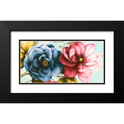 Azaleas Black Modern Wood Framed Art Print with Double Matting by Keiko, Rei