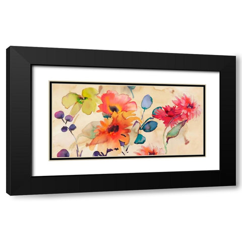 Floral Fireworks Black Modern Wood Framed Art Print with Double Matting by Parr, Kelly