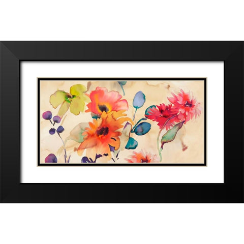 Floral Fireworks Black Modern Wood Framed Art Print with Double Matting by Parr, Kelly