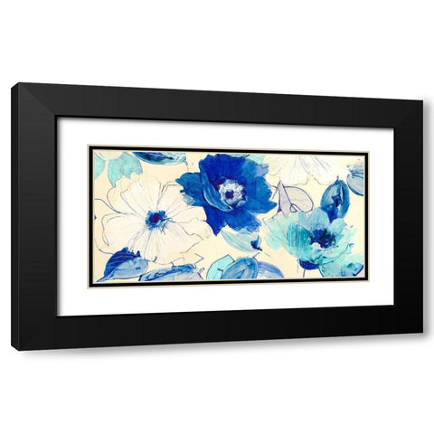 Toile Fleurs Black Modern Wood Framed Art Print with Double Matting by Kelly, Parr
