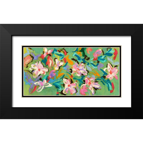 Waterlilies in Summer Black Modern Wood Framed Art Print with Double Matting by Parr, Kelly