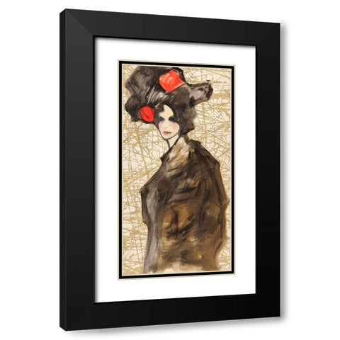 Asian Deity Black Modern Wood Framed Art Print with Double Matting by Kumi