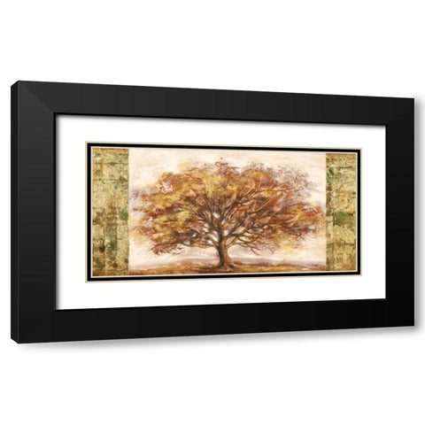 Golden Tree Panel Black Modern Wood Framed Art Print with Double Matting by Lucas